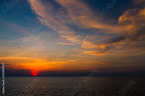 Sunset sky above the sea