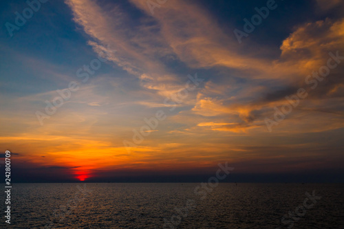 Sunset sky above the sea