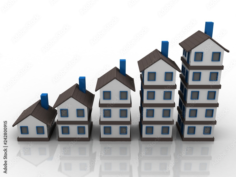 3d illustration Concept of home network