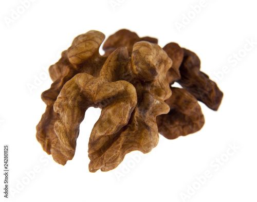walnut kernels isolated on white background
