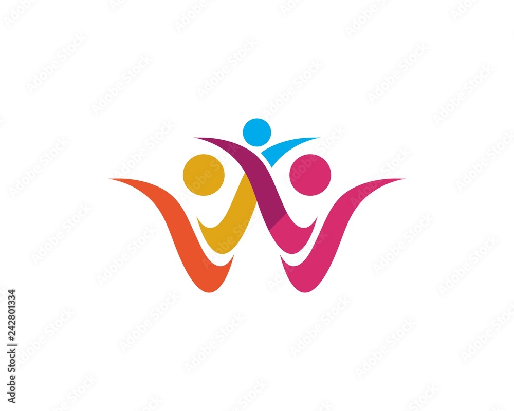 Fototapeta premium Adoption and community care Logo template vector icon