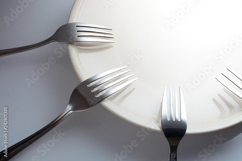 fork and knife on plate