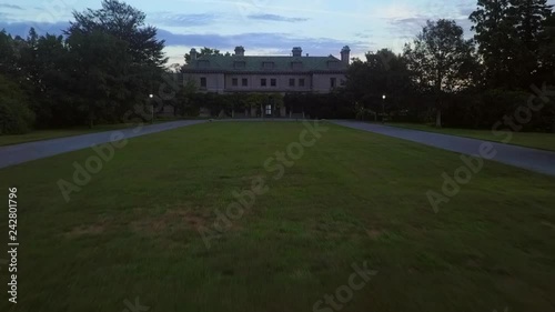 Aerial: Luxurious Mansion Among Lush Green and the Ocean Harkness Memorial State Park photo