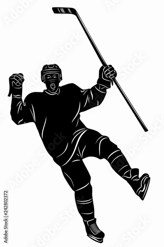 illustration ice hockey player, vector draw