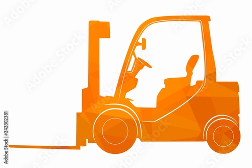 illustration of a forklift. vector drawing
