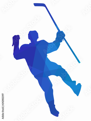 illustration ice hockey player, vector draw