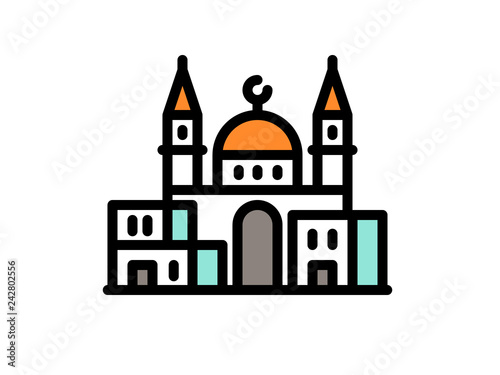 Wallpaper Mural Islamic template, mosque, icon, isolated on white background Torontodigital.ca