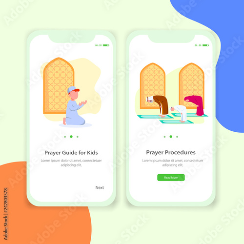 Prayer App Tutor for Kids Mobile Application User Interface Illustration