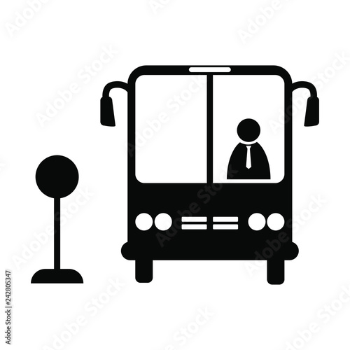 Bus stop icon.  bus station vector icon