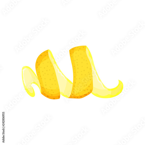 Detailed vector illustration of ripe lemon peel. Skin of bright yellow citrus fruit. Vitamin C. Healthy food
