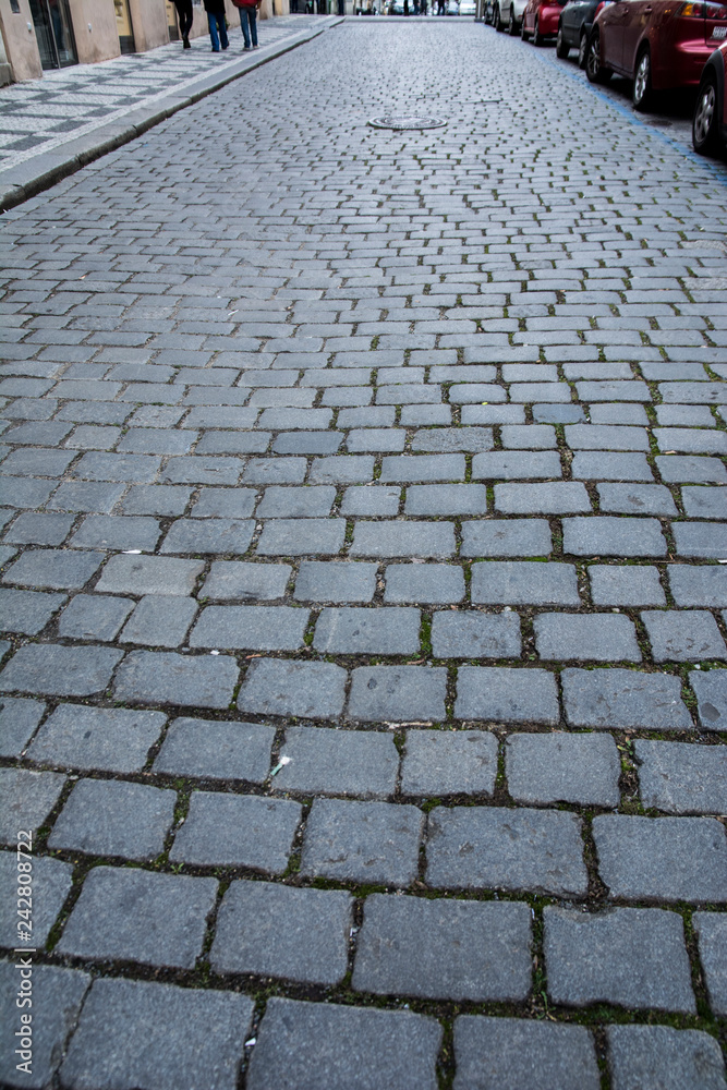 プラハ市街の石畳
