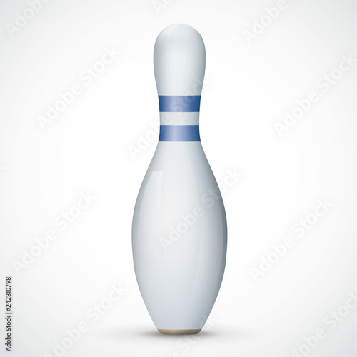 Bowling Blue Pin White Background