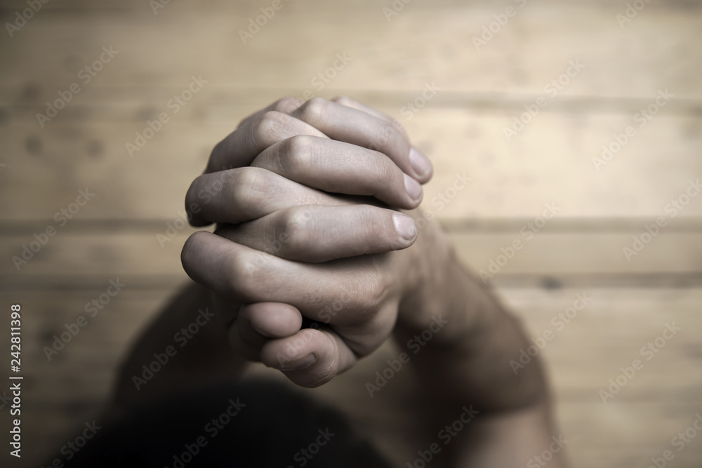 faithful mature man praying