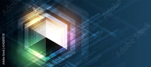 Abstract hexagon background. Technology poligonal design. Digital futuristic minimalism