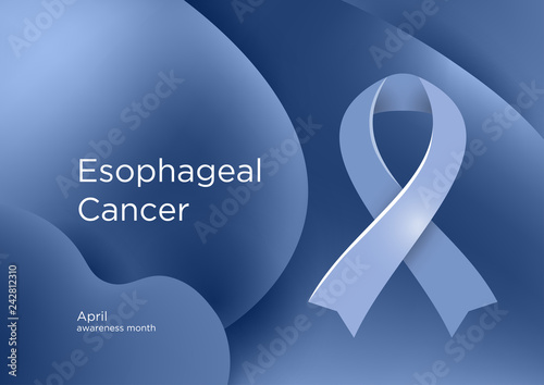 Esophageal Cancer awareness month in April. Adenocarcinoma. Squamous cell carcinoma. Periwinkle color of the ribbon Cancer Awareness Products.