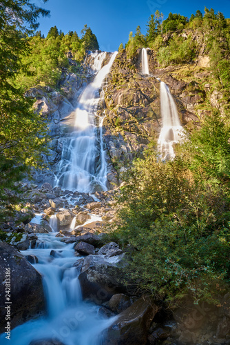 Nardis waterfalls in Val di Genova near Pinzolo in the summertime  Adamello-Brenta Natural Park in the northern Italy