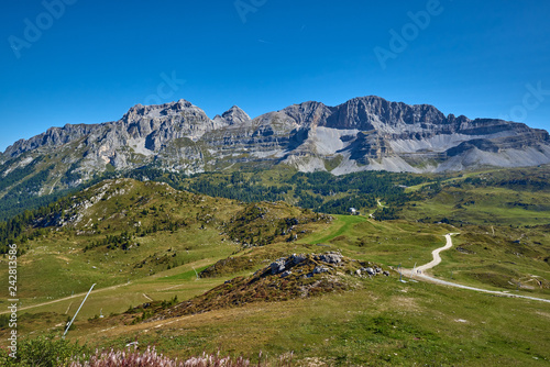 Mountains around Madonna di Campiglio Madonna di Campiglio in the summertime, Italy,Northern & Central Brenta mountain groups ,Western Dolomites, Trentino-Alto Adige, Italy