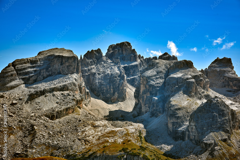 Fototapeta premium Mountains around Madonna di Campiglio Madonna di Campiglio in the summertime, Italy,Northern & Central Brenta mountain groups ,Western Dolomites, Trentino-Alto Adige, Italy