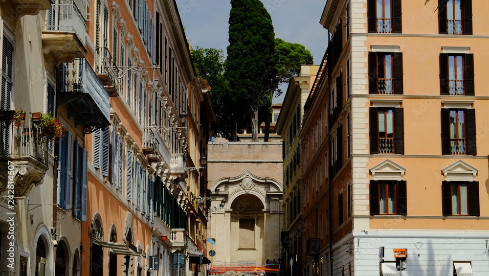 narrow street in rome italy