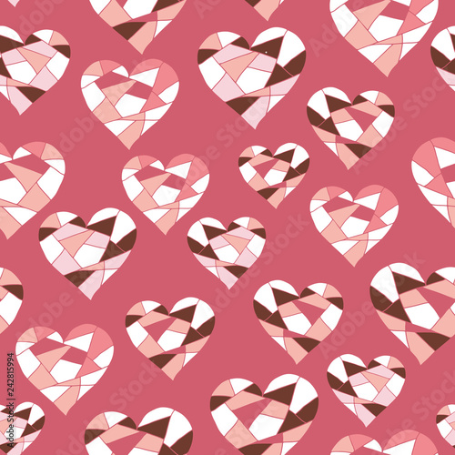 Vector pink and red love hearts for Valentine. Perfect for fabric, wallpaper, stationery and scrapbooking projects and other crafts and digital work