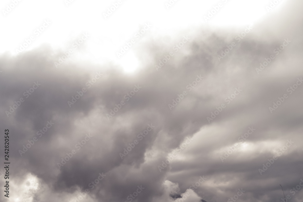 Dramatic Storm Clouds. Rain clouds ,Overcast. Epic clouds on a moody sky. Overcast texture. Copy space. Selective focus.