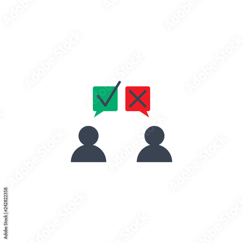 Yes and no, agree and disagree vector icon