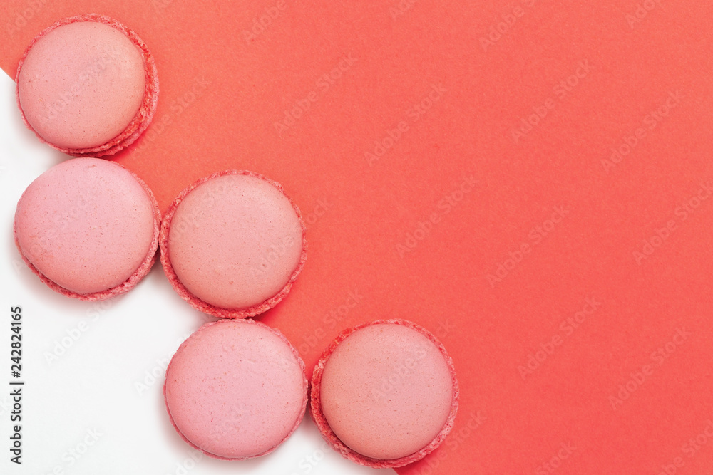 French macarons. Sweet dessert. Food backgrond. Macaroons cake on paper fon. French macarons. Sweet dessert. Food backgrond. Macaroons cake on paper fon.