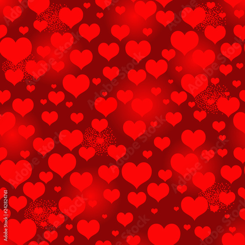 Seamless vivid red valentine pattern with heart