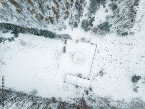 Winter landscape from high above