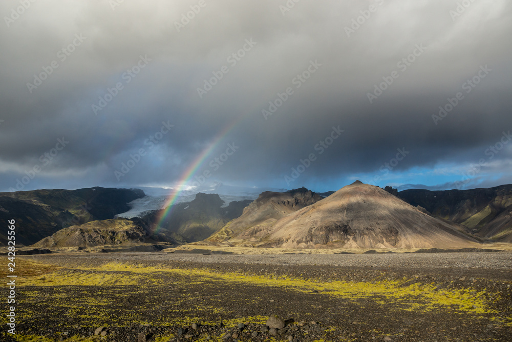  Vatnajökull Glacier with Rainbow Iceland