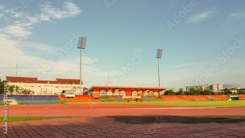 The stadium is for exercise and competition for people to have a healthy body in Ratchaburi province of Thailand