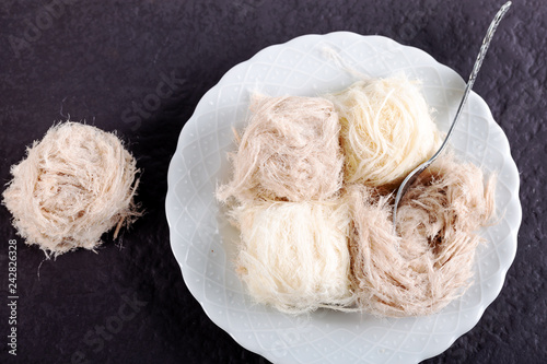 Turkish Traditional Dessert Pismaniye, Cotton Candy photo