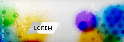 Background abstract - blurred dotted color circle shape, techno bubbles
