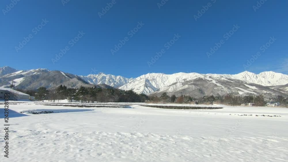 白馬村から眺めた冬の北アルプス 白馬村から眺めた冬の北アルプス