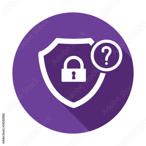 Security icon with question mark. Security icon and help, how to, info, query symbol. Vector icon