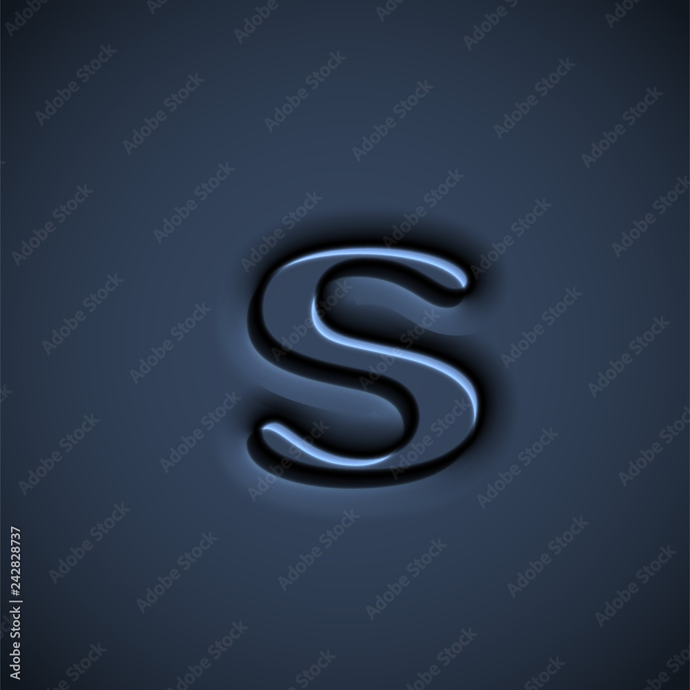 Naklejka premium Pressed font character, vector illustration