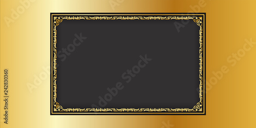 festlicher goldener Vektor Bilderrahmen für Jubiläum, Hochzeitstag oder Geburtstag Karte