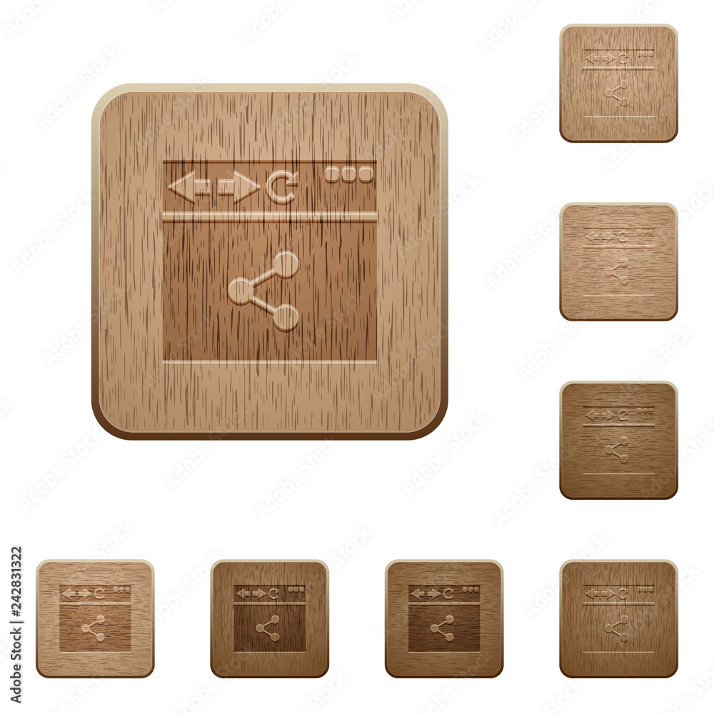 Browser share wooden buttons Browser share wooden buttons