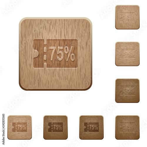 75 percent discount coupon wooden buttons photo