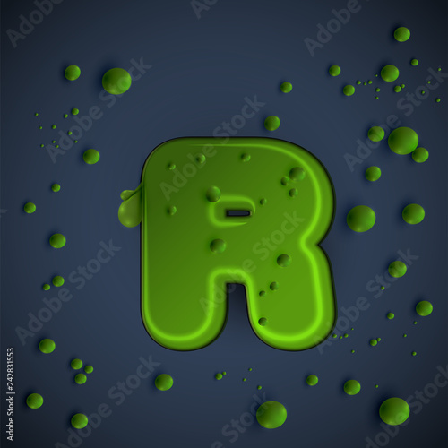 Green slime font, vector