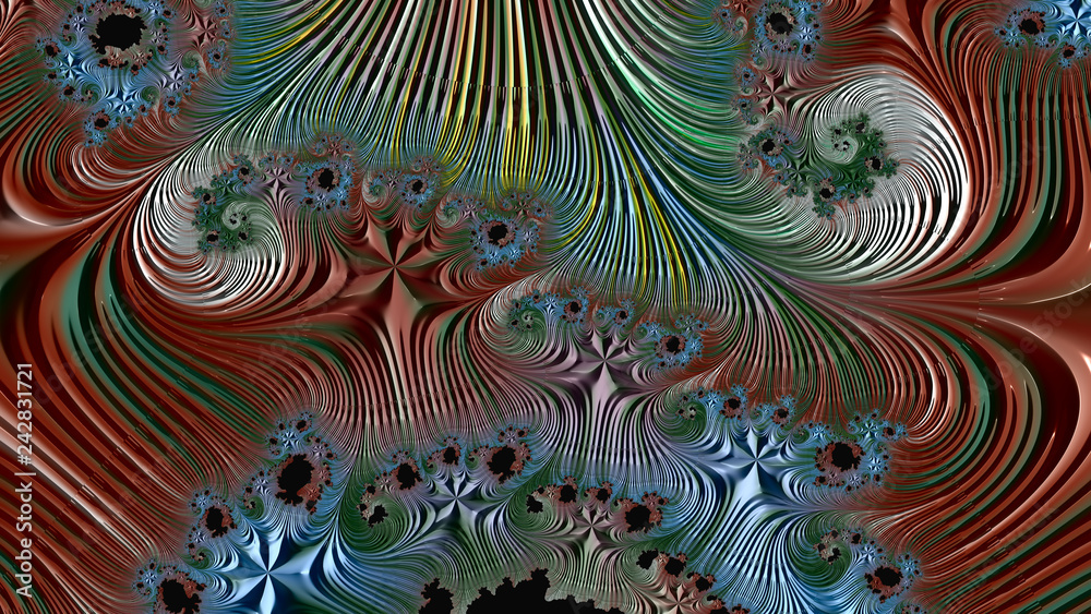 Fototapeta fractal design, digital art, Oriental pattern, geometric texture, Abstract background 