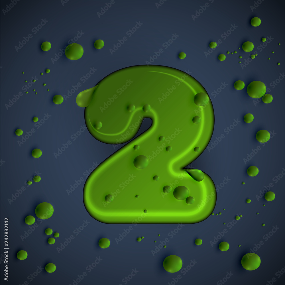 Green slime font, vector Green slime font, vector