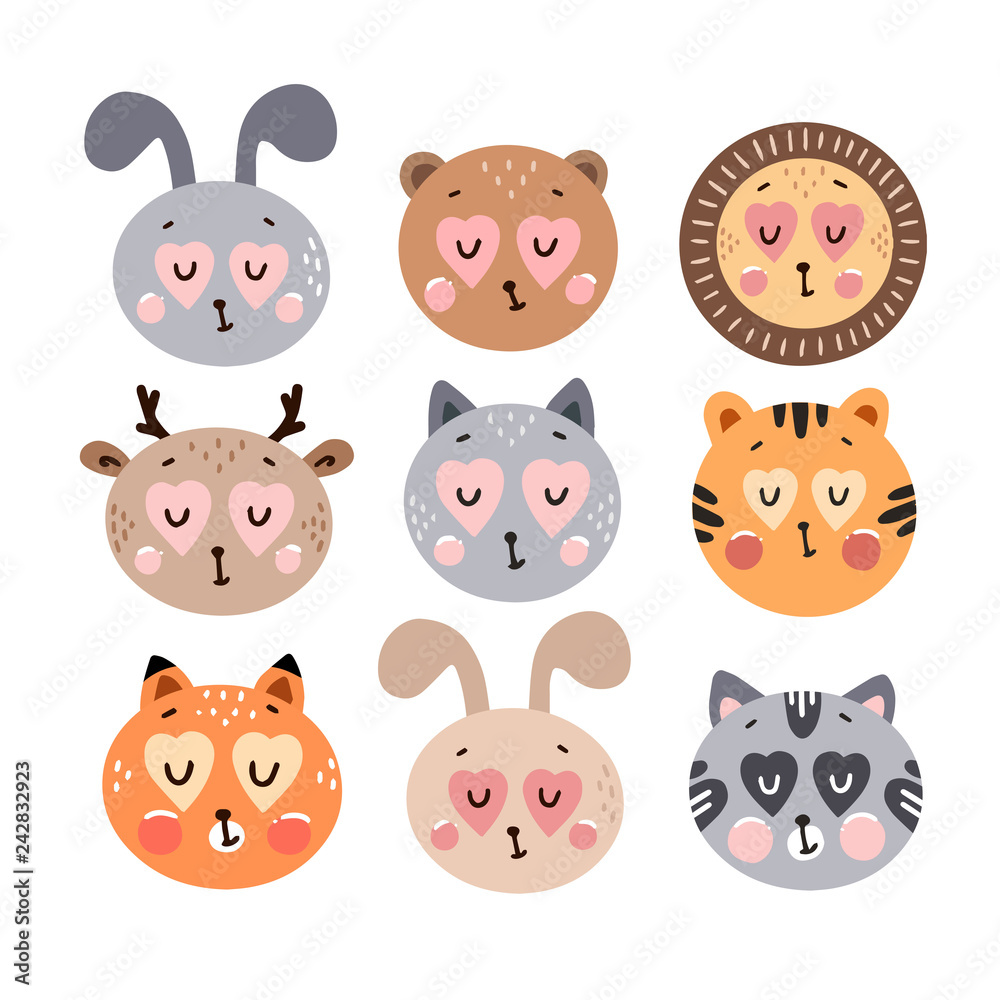 Cute happy animals collection Cute happy animals collection