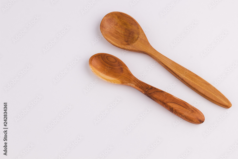 top view of a spoon of sandal wood on light background top view of a spoon of sandal wood on light background