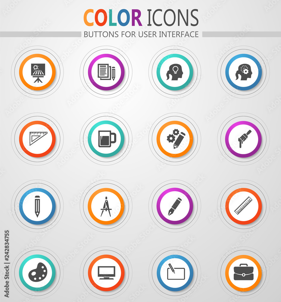 Creative process icons set Creative process icons set