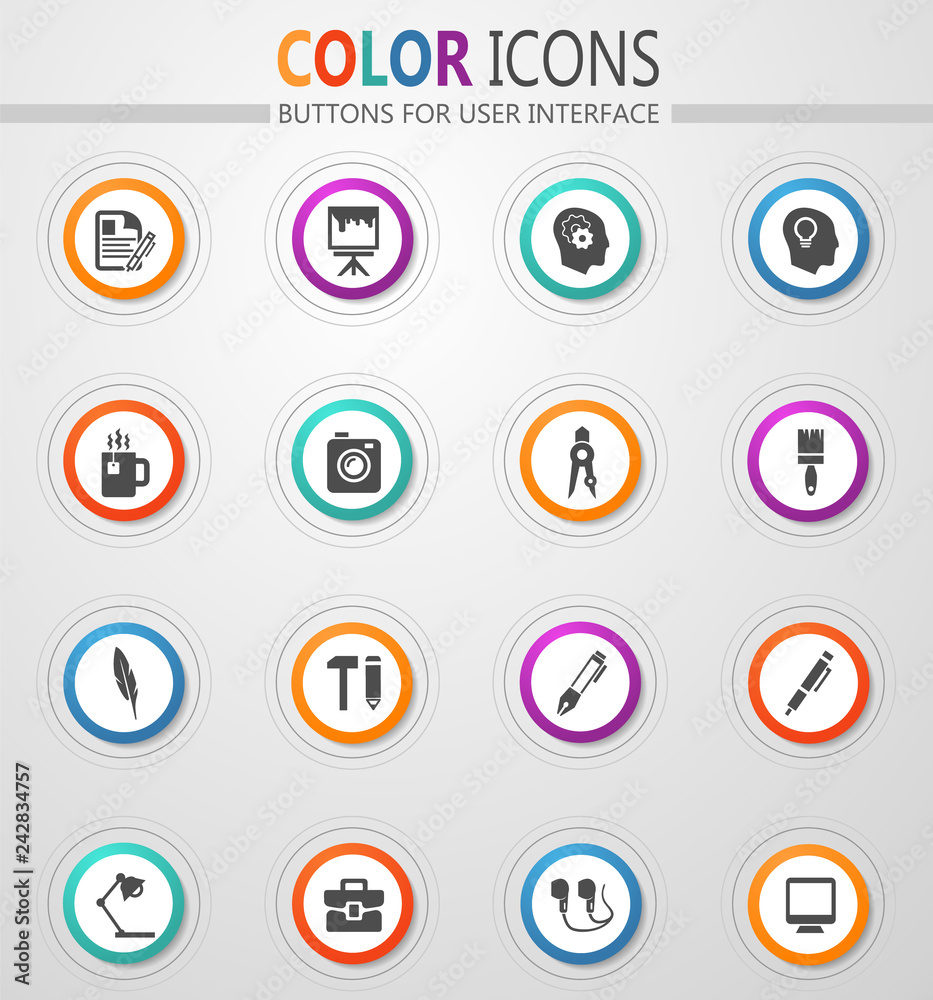 Creative process icons set Creative process icons set