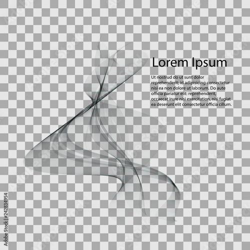Wallpaper Mural Abstract smooth gray wave vector. Curve flow grey motion illustration Torontodigital.ca
