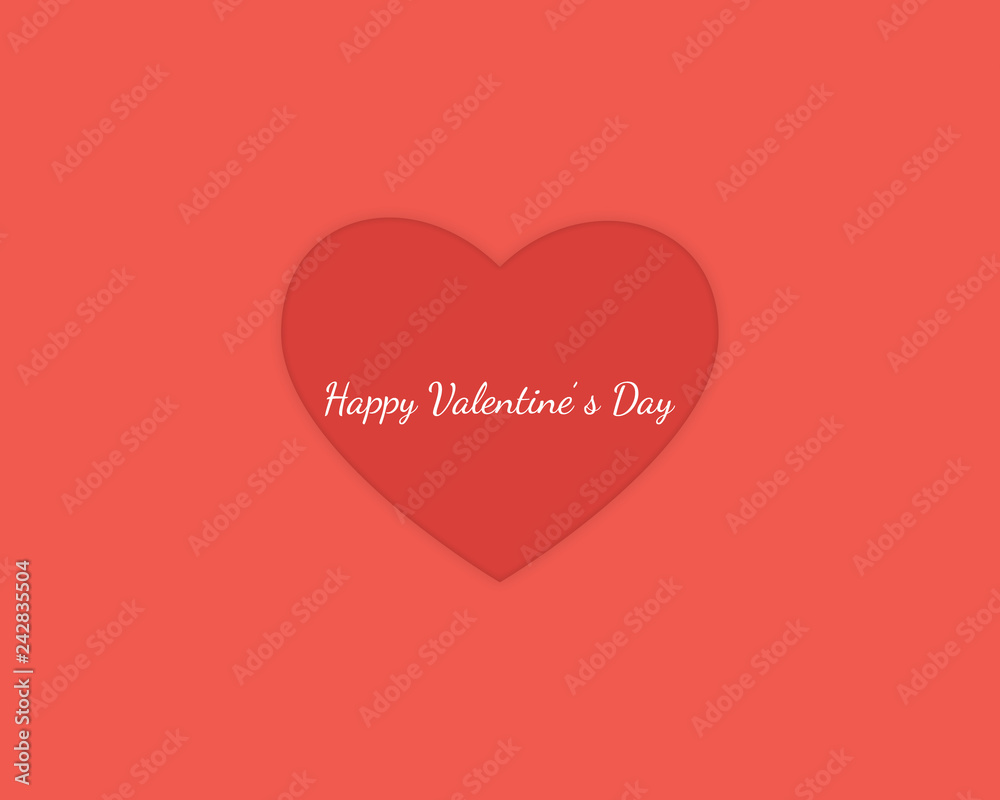 Valentine's day design with heart and text