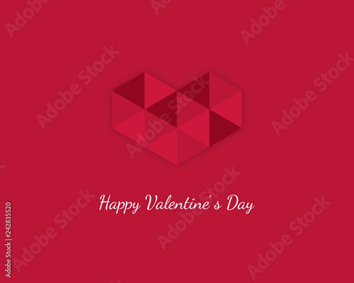 Valentine's day design with low poly heart