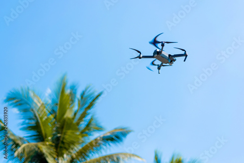 Drone flying at beach
